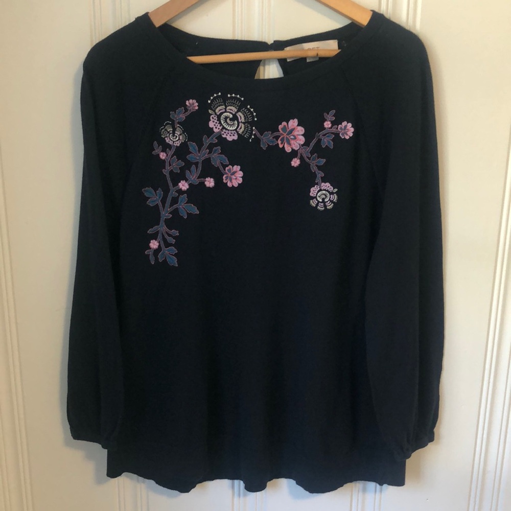 Navy long sleeve blouse